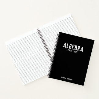 Minimalistische weiße Typografie auf schwarzer Alg Notizblock