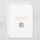 Minimalistische weiße und braune Arch-Foto-QR-Code Save The Date (Rückseite)