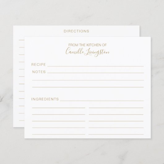 Minimalistische, weiße und goldene, benutzerdefini (Vorne/Hinten)