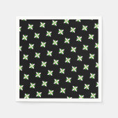 Minimalistische weiße und grüne Blume Serviette (Vorderseite)