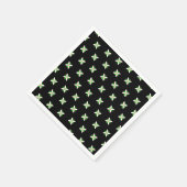 Minimalistische weiße und grüne Blume Serviette (Ecke)