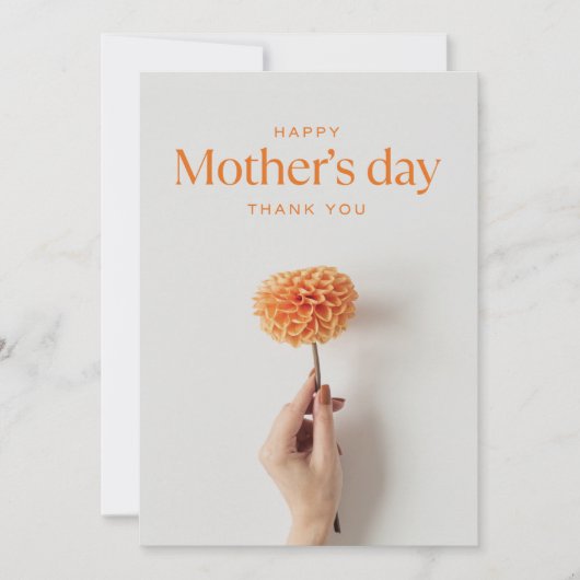 Minimalistische weiße und orangefarbene Karte (Vorderseite)