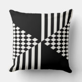 Minimalistische, weiße und schwarze Streifen Diama Kissen (Vorderseite)