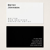 Minimalistische weiße und schwarze Visitenkarte (Vorne & Hinten)