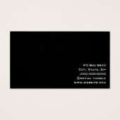 Minimalistische weiße und schwarze Visitenkarte (Rückseite)