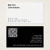 Minimalistische weiße und schwarze Visitenkarte mi (Vorne & Hinten)