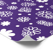 Minimalistische weiße und violette Blumen Poster (Ecke)