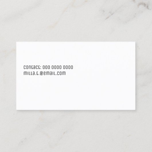 Minimalistische weiße Visitenkarte für jeden Beruf (Rückseite)