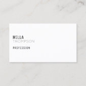 Minimalistische weiße Visitenkarte für jeden Beruf (Vorderseite)