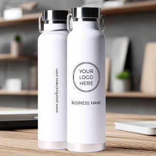 Minimalistische weiße Wasserflasche mit Geschäftsl Trinkflasche