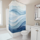 Minimalistische Wellen der Wasserfarbe Duschvorhang (Beispiel)