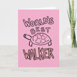 Minimalistische Welt Best Walker Turtle Line Art Karte