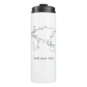 Minimalistische Weltkarte Tasse – Moderne Reiseäst