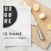 Minimalistische Werbeaktion für das Logo "Unterneh Geschirrtuch (Viertel Falte)