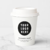 Minimalistische Werbeaktion für Ihr Firmenlogo Pappbecher (Vorderseite)