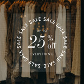 Minimalistische Werbeaktion von White Business Sal Fensteraufkleber