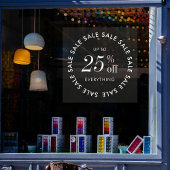 Minimalistische Werbeaktion von White Business Sal Fensteraufkleber