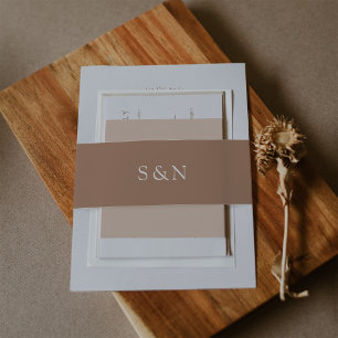 Minimalistische westliche Hochzeit Kupferfarben Einladungsbanderole