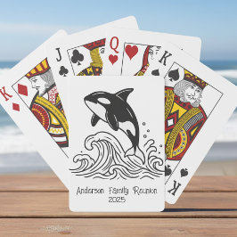 Minimalistische Whale-Spielkarten für Wiedersehen Spielkarten