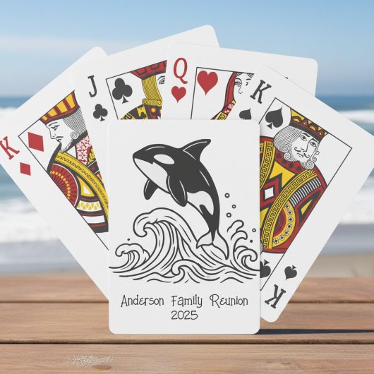 Minimalistische Whale-Spielkarten für Wiedersehen Spielkarten