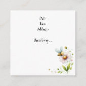 Minimalistische Whimsical Bee Baby Dusche Begleitkarte (Rückseite)