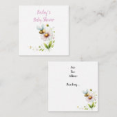 Minimalistische Whimsical Bee Baby Dusche Begleitkarte (Vorne/Hinten)