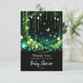 Minimalistische Whimsical Enchanted Forest Baby Du Dankeskarte (Stehend Vorderseite)