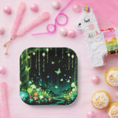 Minimalistische Whimsical Enchanted Forest Baby Du Pappteller (Party)