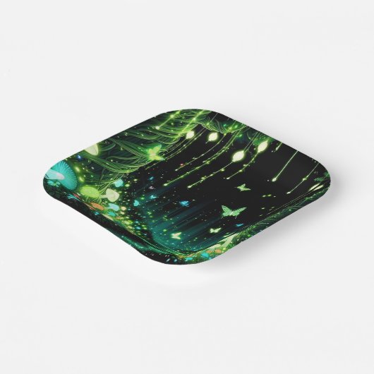 Minimalistische Whimsical Enchanted Forest Baby Du Pappteller (Gewinkelt)