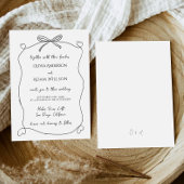Minimalistische Whimsical Quirky Hand Drawn Bow We Einladung