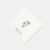 Minimalistische Whimsical-Tinte Handgezeichnete Ho Serviette (Ecke)