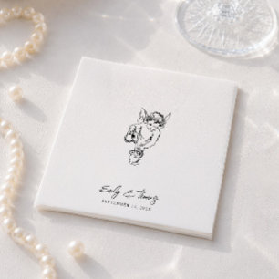 Minimalistische Whimsical-Tinte Handgezeichnete Ho Serviette