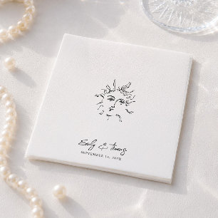 Minimalistische Whimsical-Tinte Handgezeichnete Ho Serviette