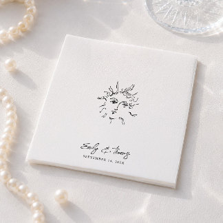 Minimalistische Whimsical-Tinte Handgezeichnete Ho Serviette