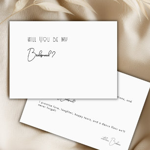Minimalistische whimsikalische Schrift Brautjungfe