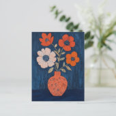 Minimalistische Whimsy-Blume Nr. 032 Postkarte (Stehend Vorderseite)