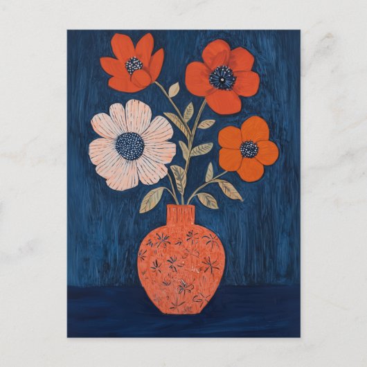 Minimalistische Whimsy-Blume Nr. 032 Postkarte (Vorderseite)
