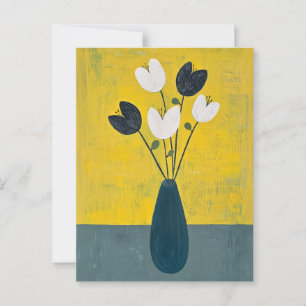 Minimalistische Whimsy-Blume Nr. 033 Postkarte