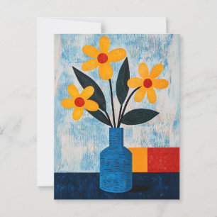 Minimalistische Whimsy-Blume Nr. 034 Postkarte