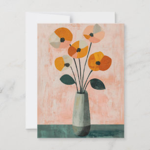 Minimalistische Whimsy-Blume Nr. 040 Postkarte