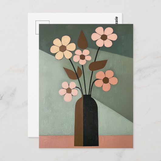 Minimalistische Whimsy-Blume Nr. 046 Postkarte (Vorne/Hinten)