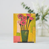 Minimalistische Whimsy-Blume Nr. 047 Postkarte (Stehend Vorderseite)