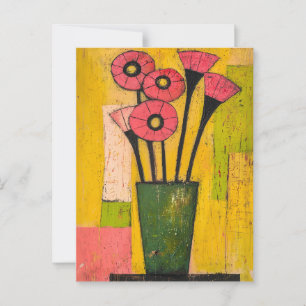 Minimalistische Whimsy-Blume Nr. 047 Postkarte