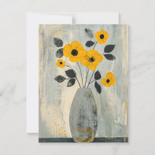 Minimalistische Whimsy-Blume Nr. 051 Postkarte