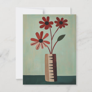 Minimalistische Whimsy-Blume Nr. 055 Postkarte