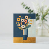 Minimalistische Whimsy-Blume Nr. 062 Postkarte (Stehend Vorderseite)