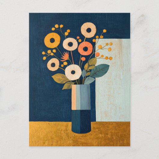 Minimalistische Whimsy-Blume Nr. 062 Postkarte (Vorderseite)