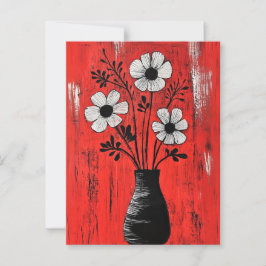 Minimalistische Whimsy-Blume Nr. 067 Postkarte