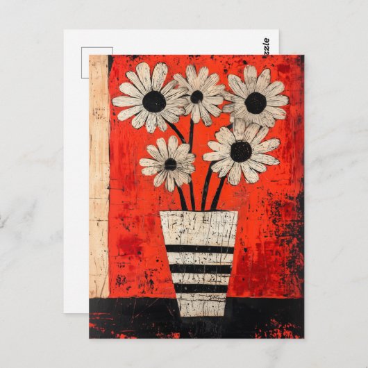 Minimalistische Whimsy-Blume Nr. 069 Postkarte (Vorne/Hinten)
