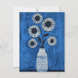 Minimalistische Whimsy-Blume Nr. 070 Postkarte